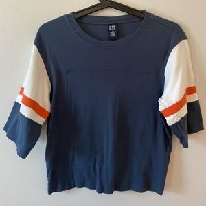 GAP Navy White and Orange Baseball Tee